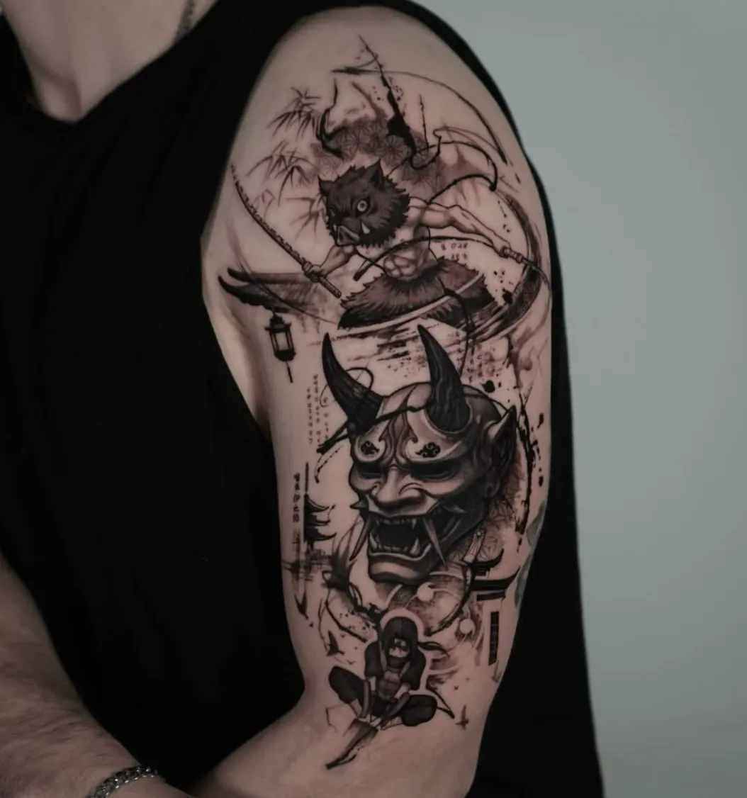 Tatuaje de estilo microrealismo compositivo
